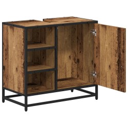 Cabinet de salle de bain avec porte Bois Ancien 65 x 33 x 60 cm 625081625081