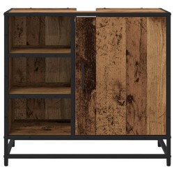 Cabinet de salle de bain avec porte Bois Ancien 65 x 33 x 60 cm 625081625081
