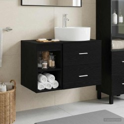 Ensemble de mobilier de salle de bain 2 pcs Chêne noir 625082625082