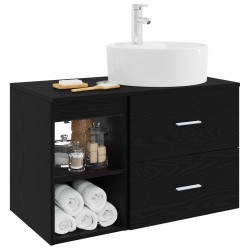 Ensemble de mobilier de salle de bain 2 pcs Chêne noir 625082625082