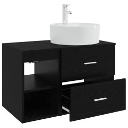 Ensemble de mobilier de salle de bain 2 pcs Chêne noir 625082625082