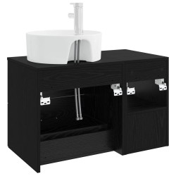 Ensemble de mobilier de salle de bain 2 pcs Chêne noir 625082625082