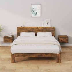 Tables de chevet murales 2 pcs Chêne fumé 34x30x20 cm 625083625083