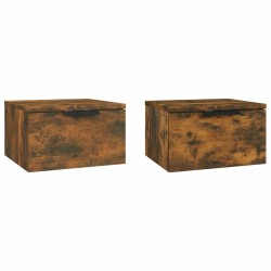 Tables de chevet murales 2 pcs Chêne fumé 34x30x20 cm 625083625083