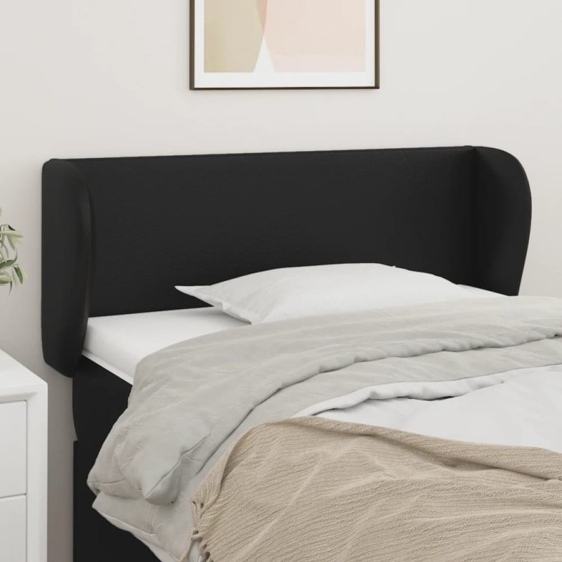Tête de lit avec oreilles Noir 103x23x78/88 cm Similicuir 625084625084
