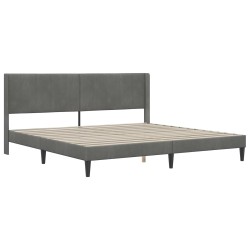 Cadre de lit avec matelas Gris foncé 180 x 200 cm Velours 625089625089