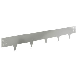 Bordure de Pelouse 10 pcs 100 x 15 cm Acier Argenté 625100625100