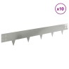 Bordure de Pelouse 10 pcs 100 x 15 cm Acier Argenté 625100625100