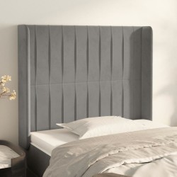 Tête de lit avec oreilles Gris clair 103x16x118/128 cm Velours 625102625102