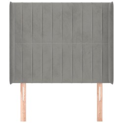 Tête de lit avec oreilles Gris clair 103x16x118/128 cm Velours 625102625102