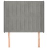Tête de lit avec oreilles Gris clair 103x16x118/128 cm Velours 625102625102