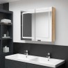 Armoire de salle de bain à miroir LED Chêne 80x12x68 cm 625103625103