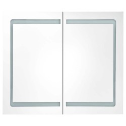 Armoire de salle de bain à miroir LED Chêne 80x12x68 cm 625103625103