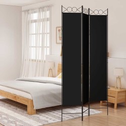 Cloison de séparation 3 panneaux Noir 120x220 cm Tissu 625111625111