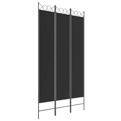 Cloison de séparation 3 panneaux Noir 120x220 cm Tissu 625111625111