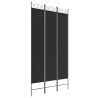Cloison de séparation 3 panneaux Noir 120x220 cm Tissu 625111625111