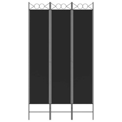 Cloison de séparation 3 panneaux Noir 120x220 cm Tissu 625111625111