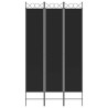 Cloison de séparation 3 panneaux Noir 120x220 cm Tissu 625111625111