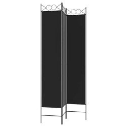 Cloison de séparation 3 panneaux Noir 120x220 cm Tissu 625111625111