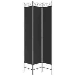 Cloison de séparation 3 panneaux Noir 120x220 cm Tissu 625111625111