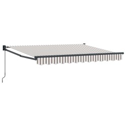 Auvent rétractable Gris clair et blanc 5 x 3 m 625115625115
