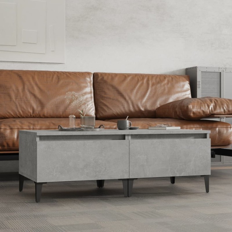 Tables d'appoint 2 pcs Gris béton 50x46x35 cm Bois d'ingénierie 625119625119