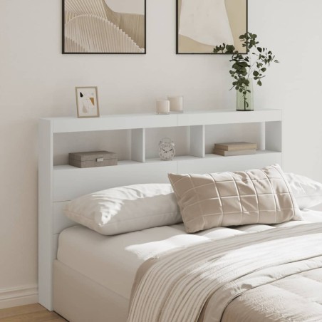 Armoire tête de lit avec LED blanc 160x17x102 cm 625123625123