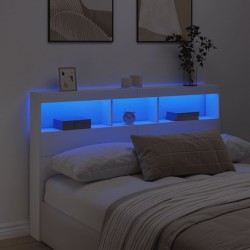 Armoire tête de lit avec LED blanc 160x17x102 cm 625123625123