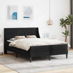 Cadre de lit avec matelas Noir 140 x 190 cm Velours 625124625124