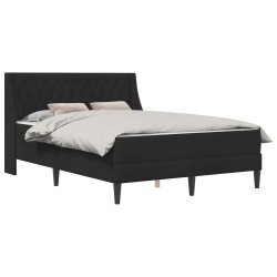 Cadre de lit avec matelas Noir 140 x 190 cm Velours 625124625124