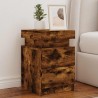 Table de chevet avec lumières LED chêne fumé 35x39x55 cm 625126625126