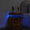 Table de chevet avec lumières LED chêne fumé 35x39x55 cm 625126625126