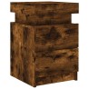 Table de chevet avec lumières LED chêne fumé 35x39x55 cm 625126625126