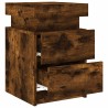Table de chevet avec lumières LED chêne fumé 35x39x55 cm 625126625126
