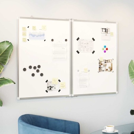 Tableau blanc magnétique pliable 100x80x1,7 cm aluminium 625141625141