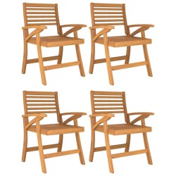 Chaises de jardin lot de 4 58x58x87 cm bois massif d'acacia 625143625143