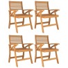 Chaises de jardin lot de 4 58x58x87 cm bois massif d'acacia 625143625143