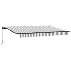 Auvent rétractable Gris clair et blanc 500 × 300 cm 625147625147