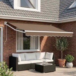 Auvent rétractable Taupe 3 x 2,5 m Polyester et métal 625150625150
