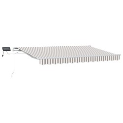 Auvent rétractable Gris clair et blanc 500 × 300 cm 625152625152