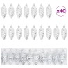 Boule de Pomme de Pin de Noël 40 pcs Argenté Plastique 625153625153