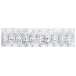 Boule de Pomme de Pin de Noël 40 pcs Argenté Plastique 625153625153