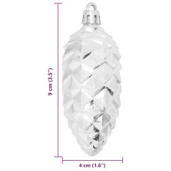 Boule de Pomme de Pin de Noël 40 pcs Argenté Plastique 625153625153