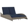 Chaise longue avec coussins Gris 114 x 205 x 73 cm Résine tressée 625156625156