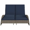 Chaise longue avec coussins Gris 114 x 205 x 73 cm Résine tressée 625156625156