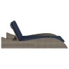 Chaise longue avec coussins Gris 114 x 205 x 73 cm Résine tressée 625156625156