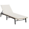 Chaise longue avec coussin beige résine tressée 625161625161