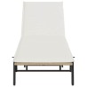 Chaise longue avec coussin beige résine tressée 625161625161