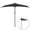 Parasol de balcon avec mât en aluminium Noir 270x144x222cm Demi 625173625173