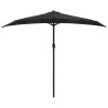 Parasol de balcon avec mât en aluminium Noir 270x144x222cm Demi 625173625173